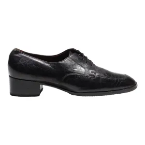 BALLY Derby Shoes Black Leather Womens UK 6.5
