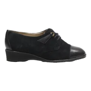 BALLY Derby Shoes Black Suede Womens UK 5
