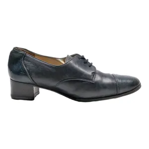 BALLY Derby Shoes Blue Leather Womens UK 2.5