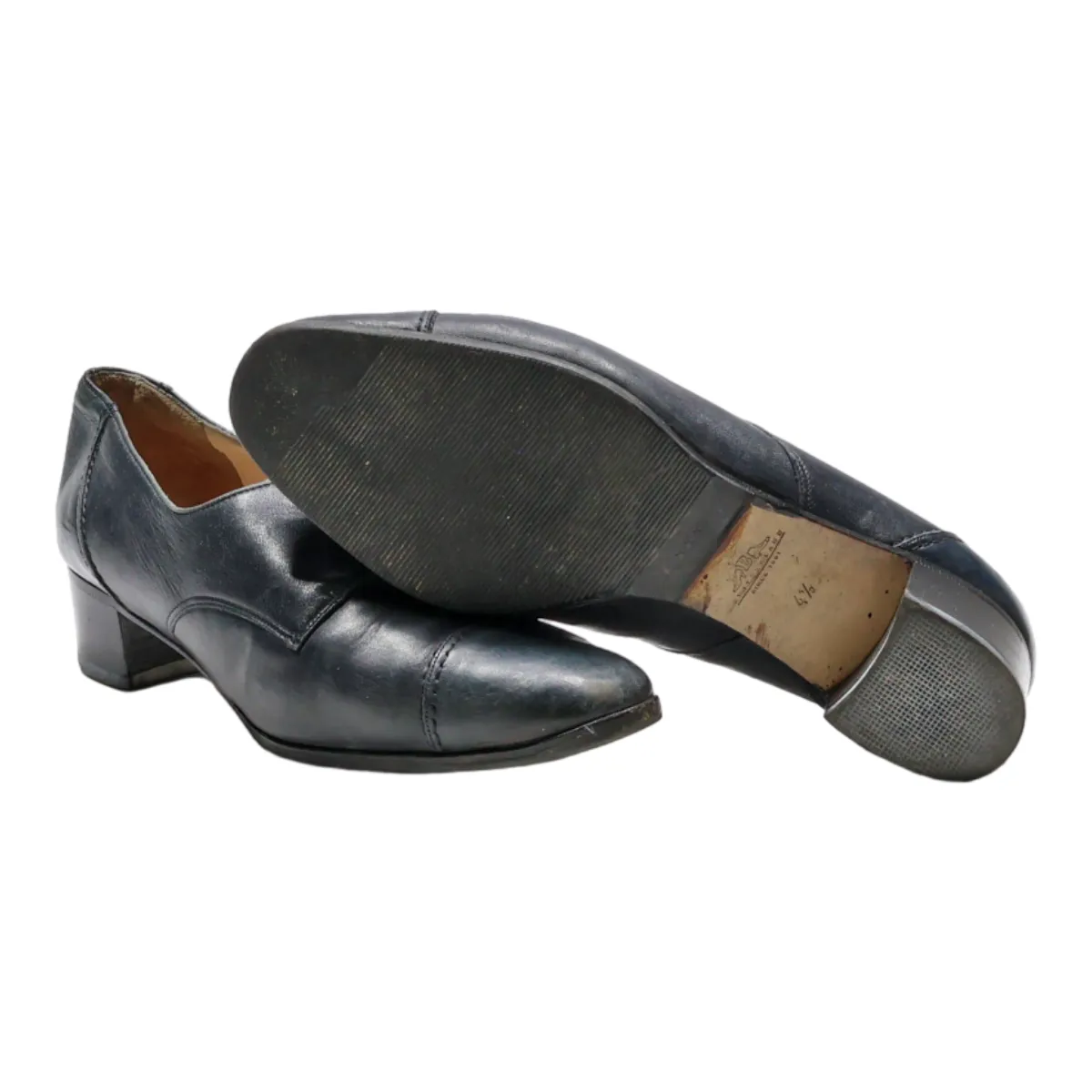 BALLY Derby Shoes Blue Leather Womens UK 2.5