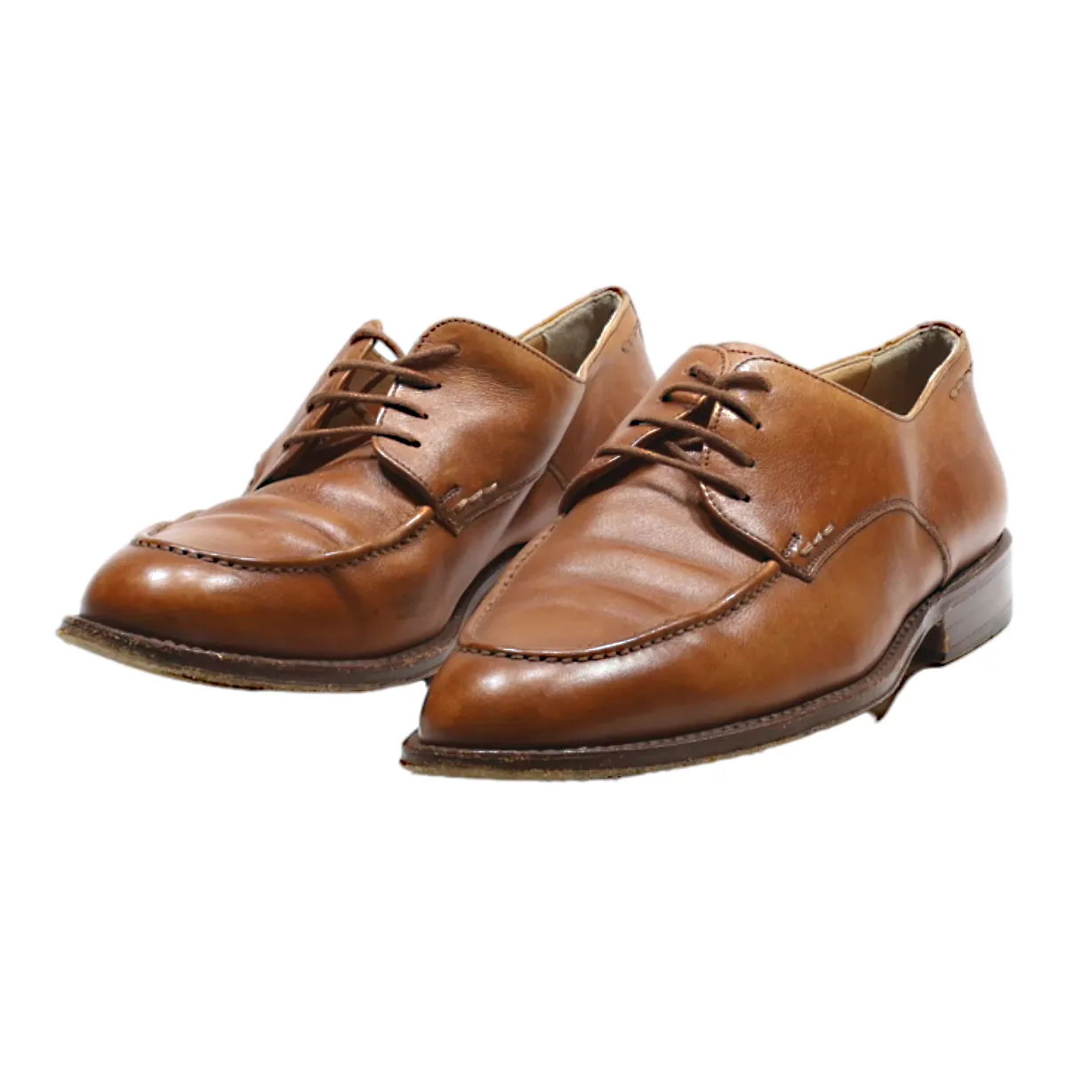 BALLY Derby Shoes Orange Leather Mens UK 5.5