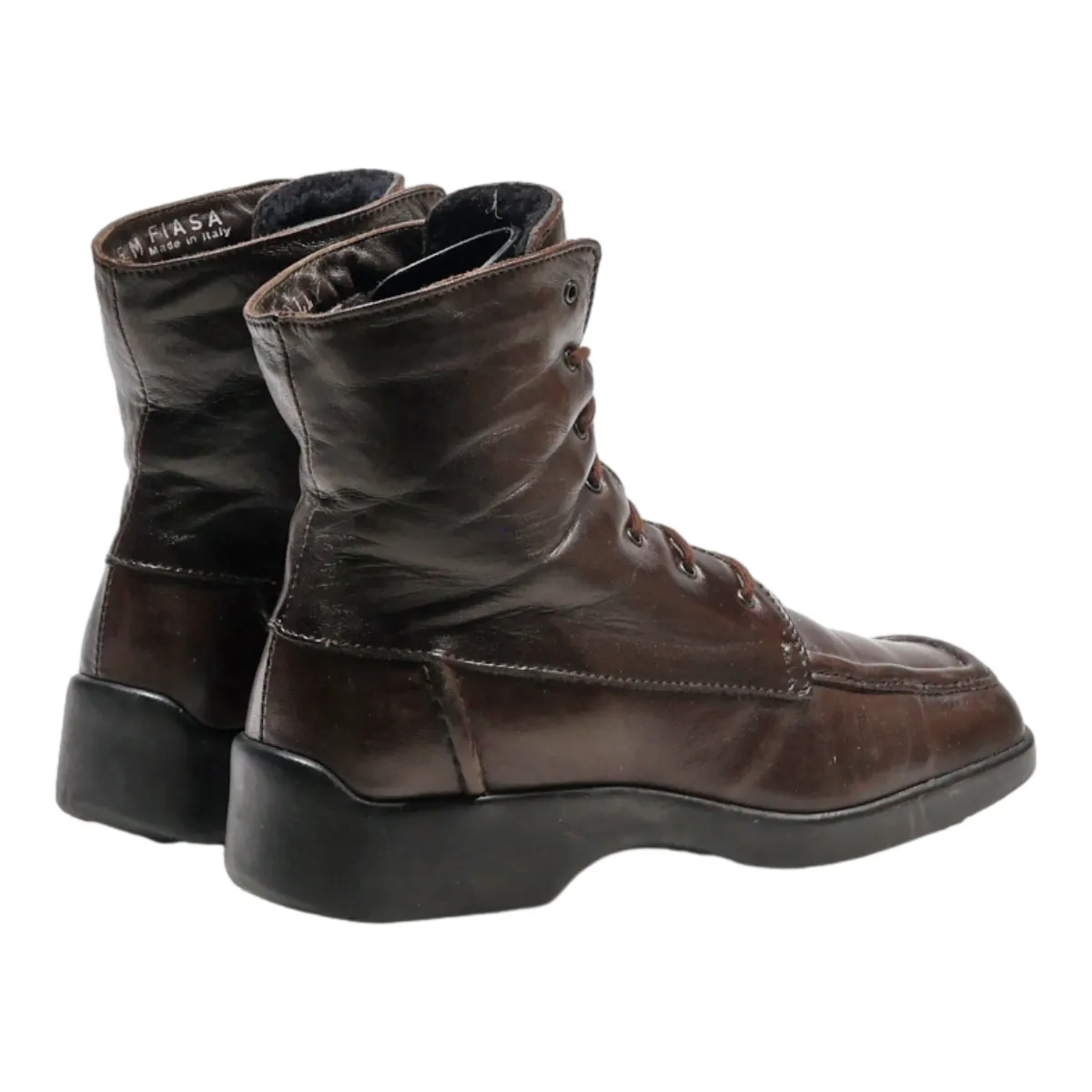 BALLY Lace-Up Boots Brown Leather Womens UK 3