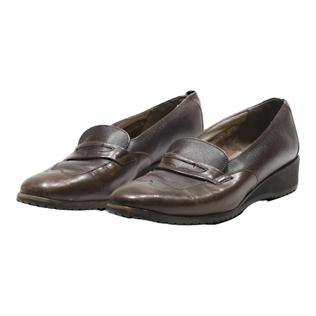 BALLY Loafer Shoes Brown Leather Womens UK 3