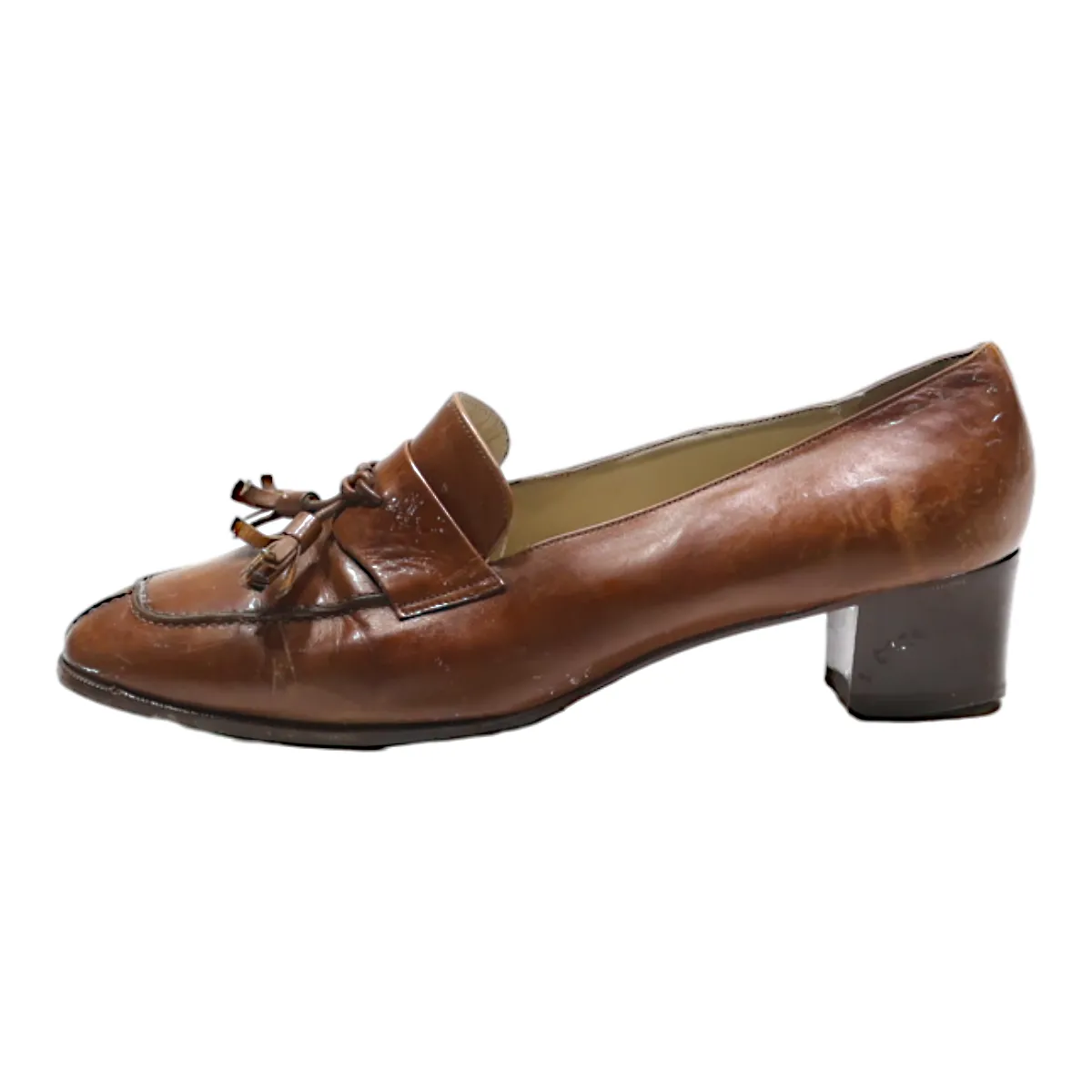 BALLY Loafer Shoes Brown Leather Womens UK 5