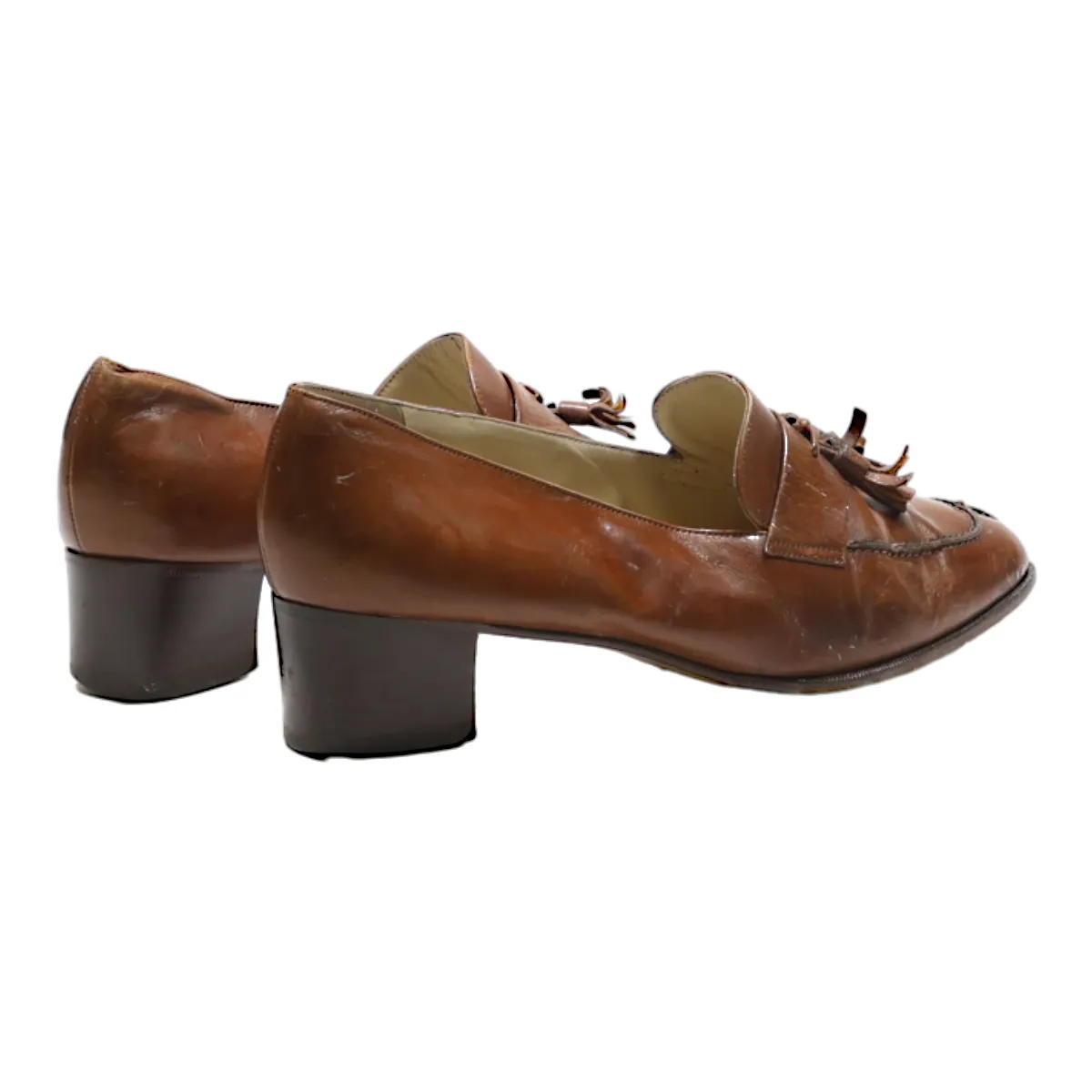 BALLY Loafer Shoes Brown Leather Womens UK 5