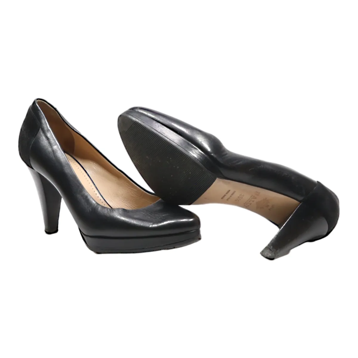 BALLY Pump Heels Black Leather Womens UK 2.5