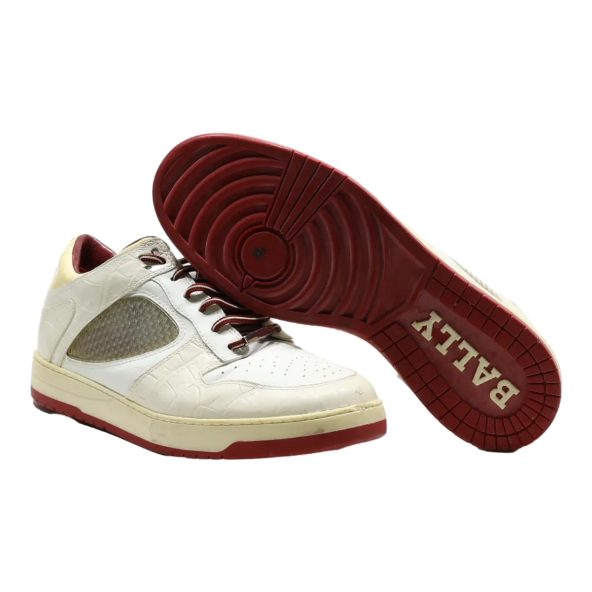 BALLY Sneaker Trainers White Leather Mens UK 7.5