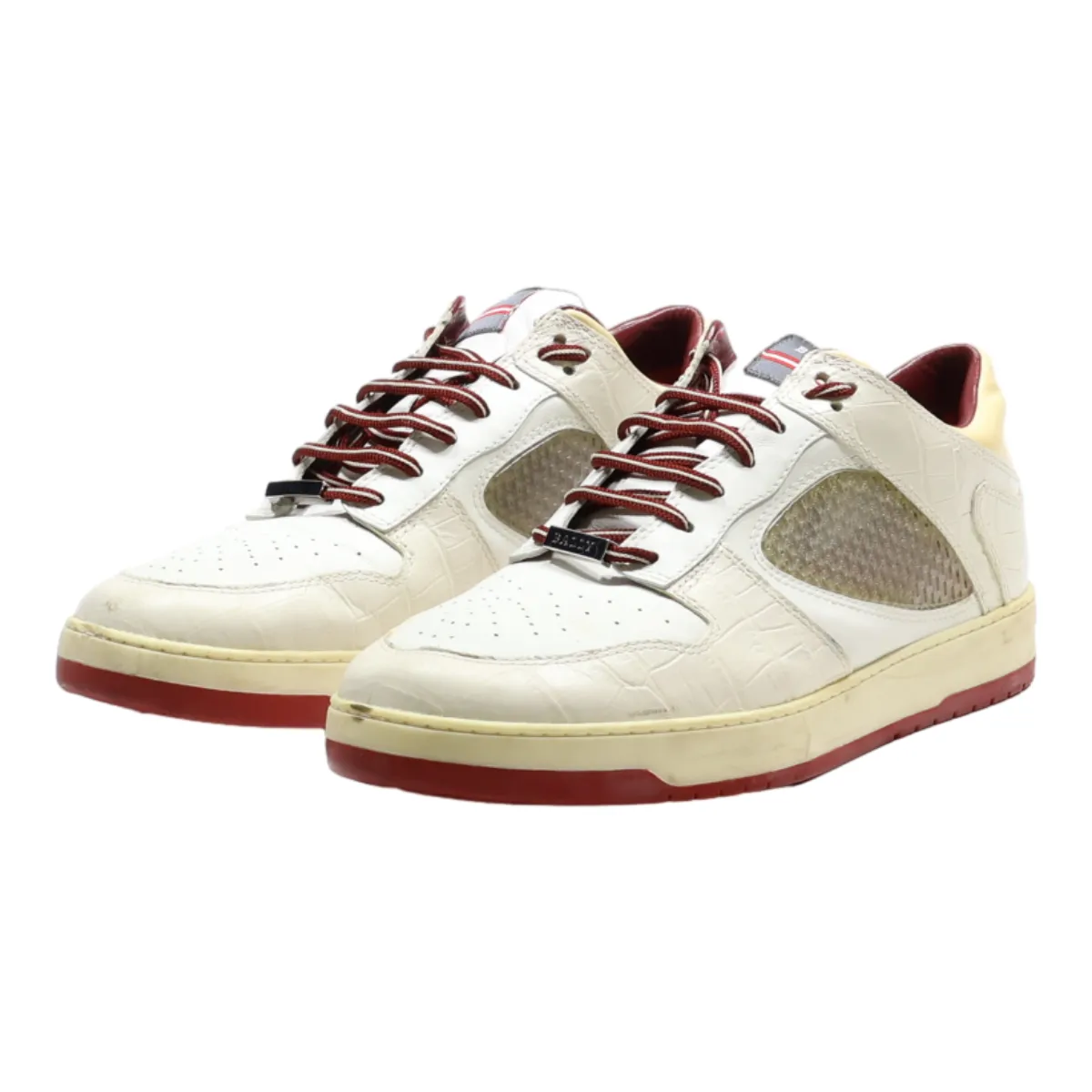 BALLY Sneaker Trainers White Leather Mens UK 7.5