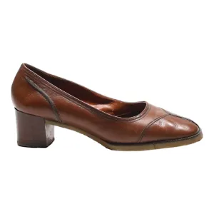 BALLY SUISSE Ballet Shoes Brown Leather Womens UK 5