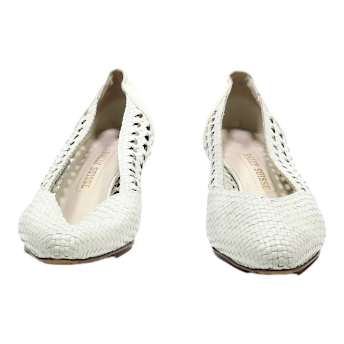BALLY SUISSE Court Heels White Leather Womens UK 3.5