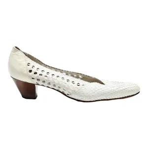 BALLY SUISSE Court Heels White Leather Womens UK 3.5