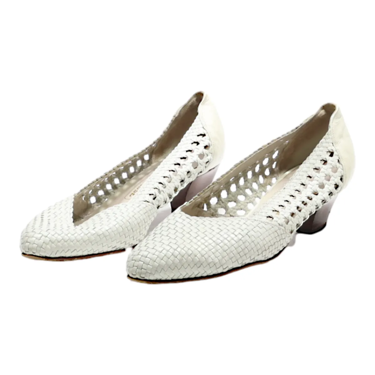 BALLY SUISSE Court Heels White Leather Womens UK 3.5