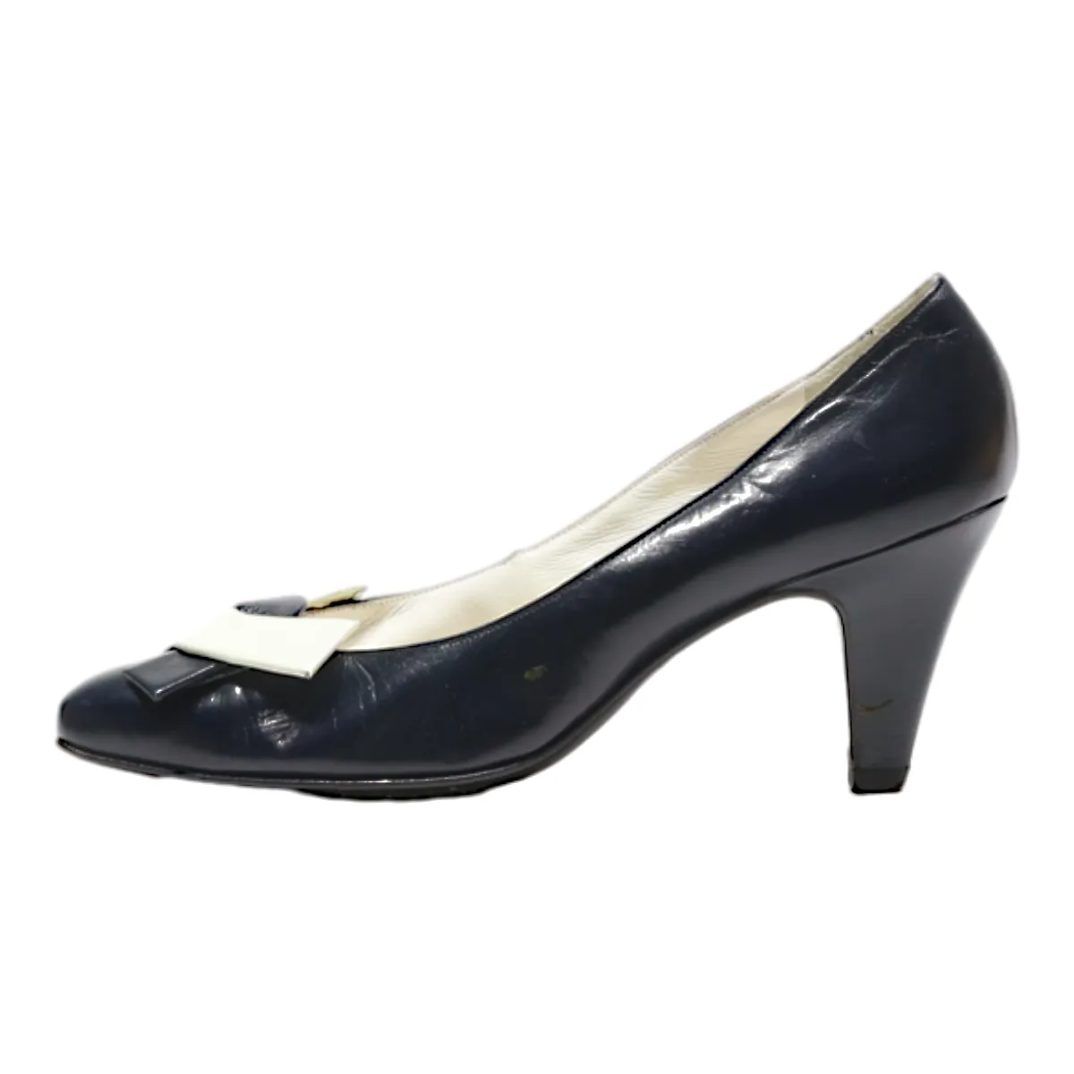 BALLY SUISSE Pump Heels Blue Leather Womens UK 2.5