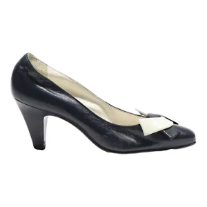 BALLY SUISSE Pump Heels Blue Leather Womens UK 2.5