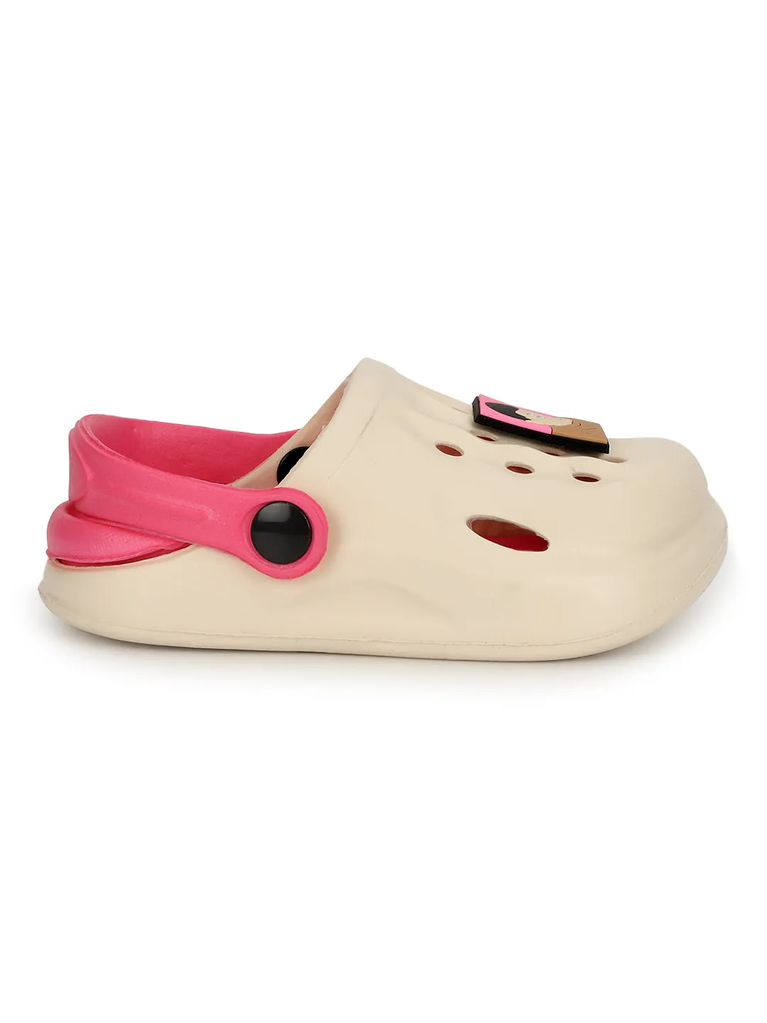 Beige Pink Stylish Slip-On Clogs For Kids-Unisex (TC-LCLOG2-BEIGPNK)