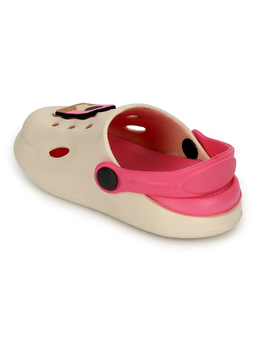 Beige Pink Stylish Slip-On Clogs For Kids-Unisex (TC-LCLOG2-BEIGPNK)