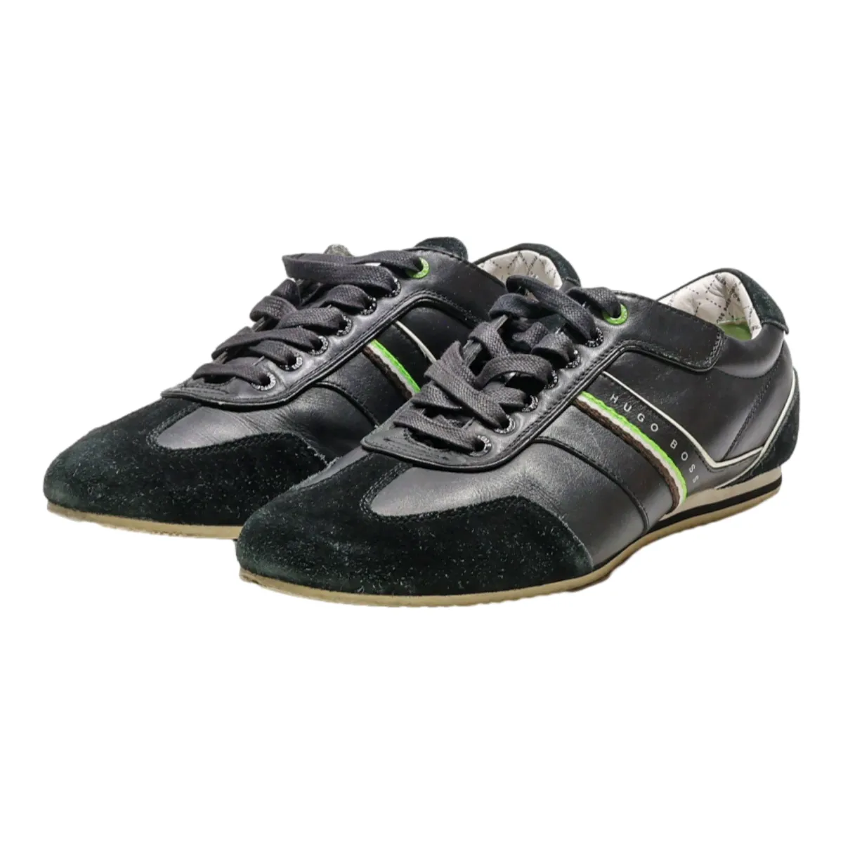 BOSS Sneaker Trainers Black Leather Mens UK 7.5