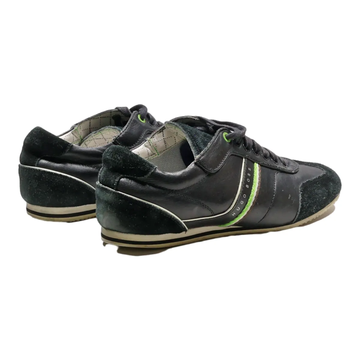BOSS Sneaker Trainers Black Leather Mens UK 7.5