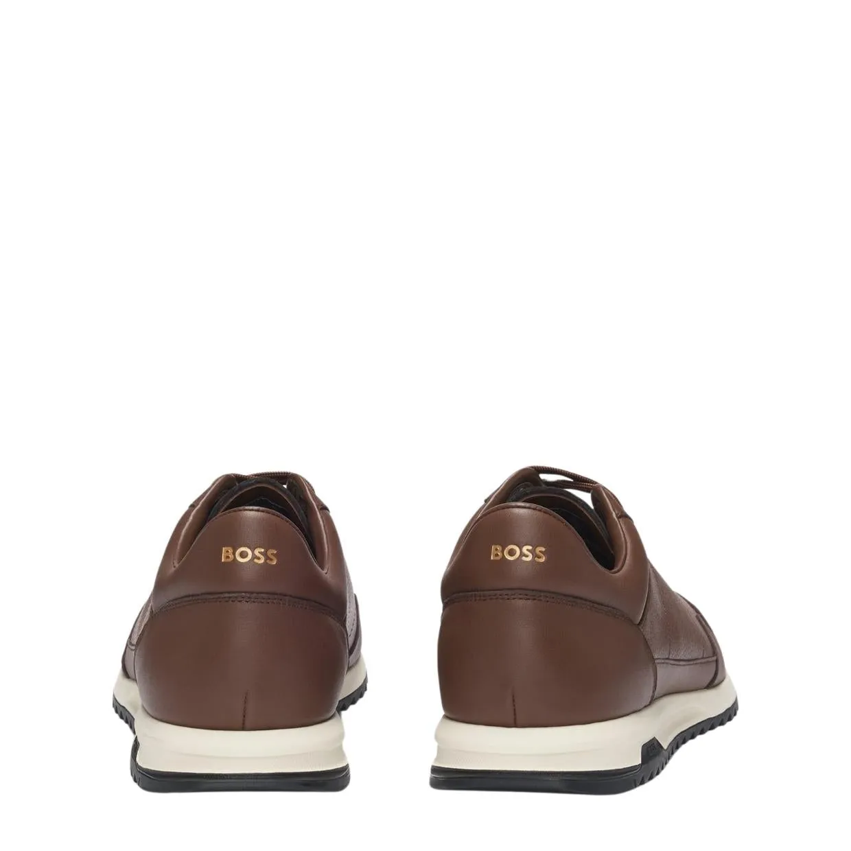 BOSS Zayn Tumbled Leather Dark Brown Trainers