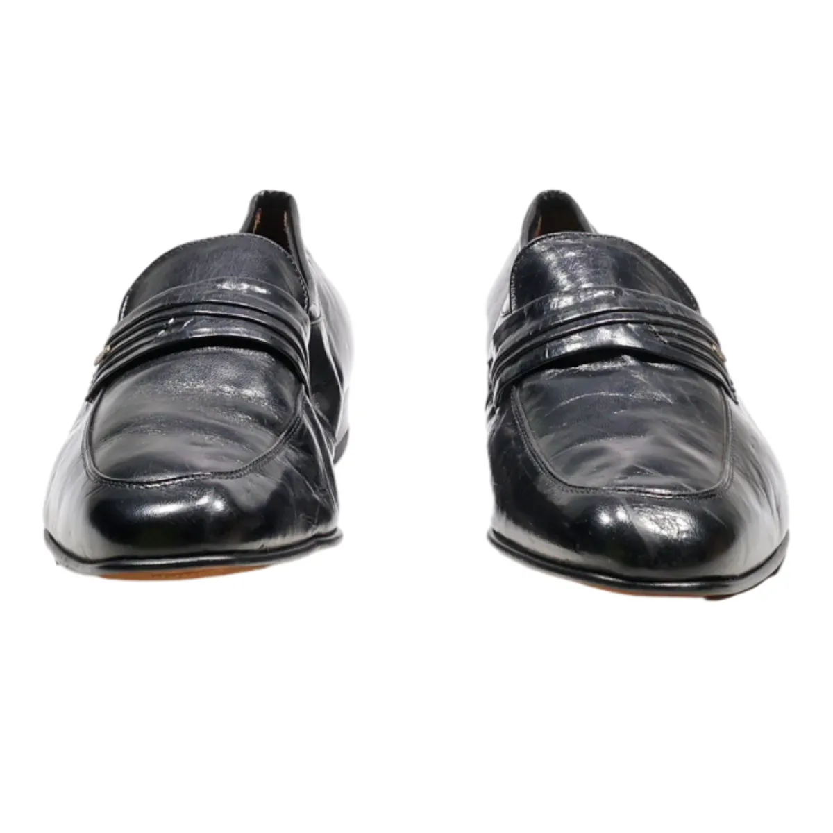 BROOKE TAYLOR Loafer Shoes Black Leather Mens UK 8