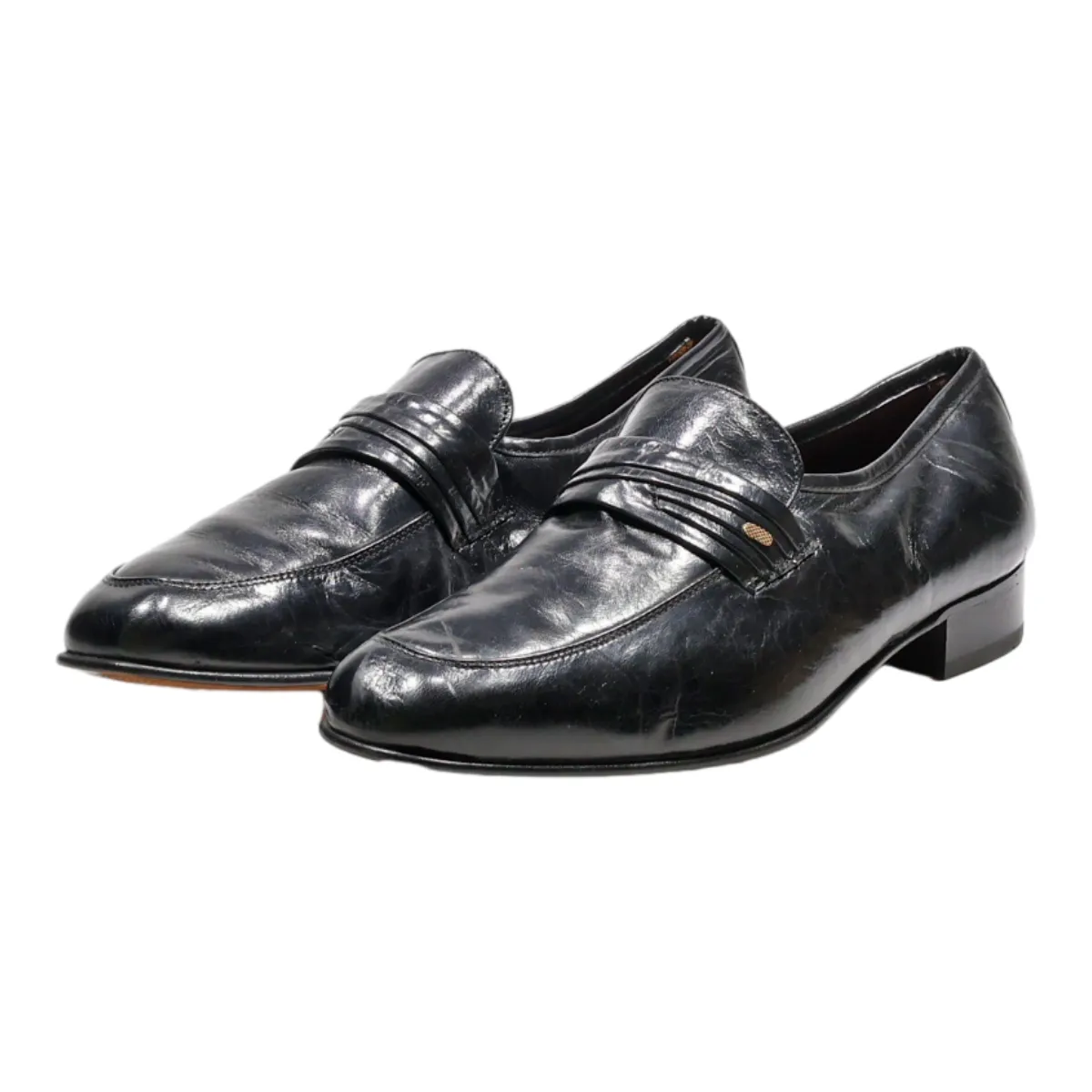 BROOKE TAYLOR Loafer Shoes Black Leather Mens UK 8