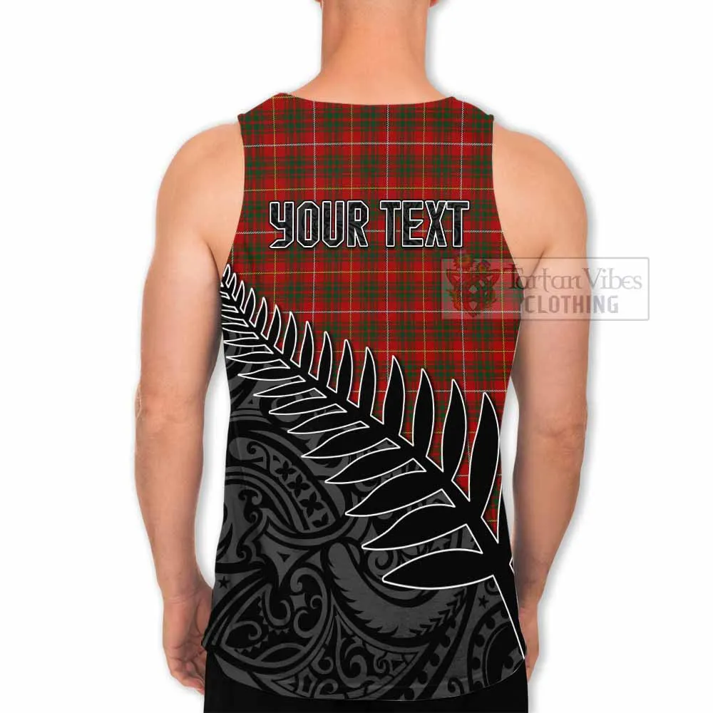 Bruce Crest Tartan Men's Tank Top with New Zealand Silver Fern Half Style