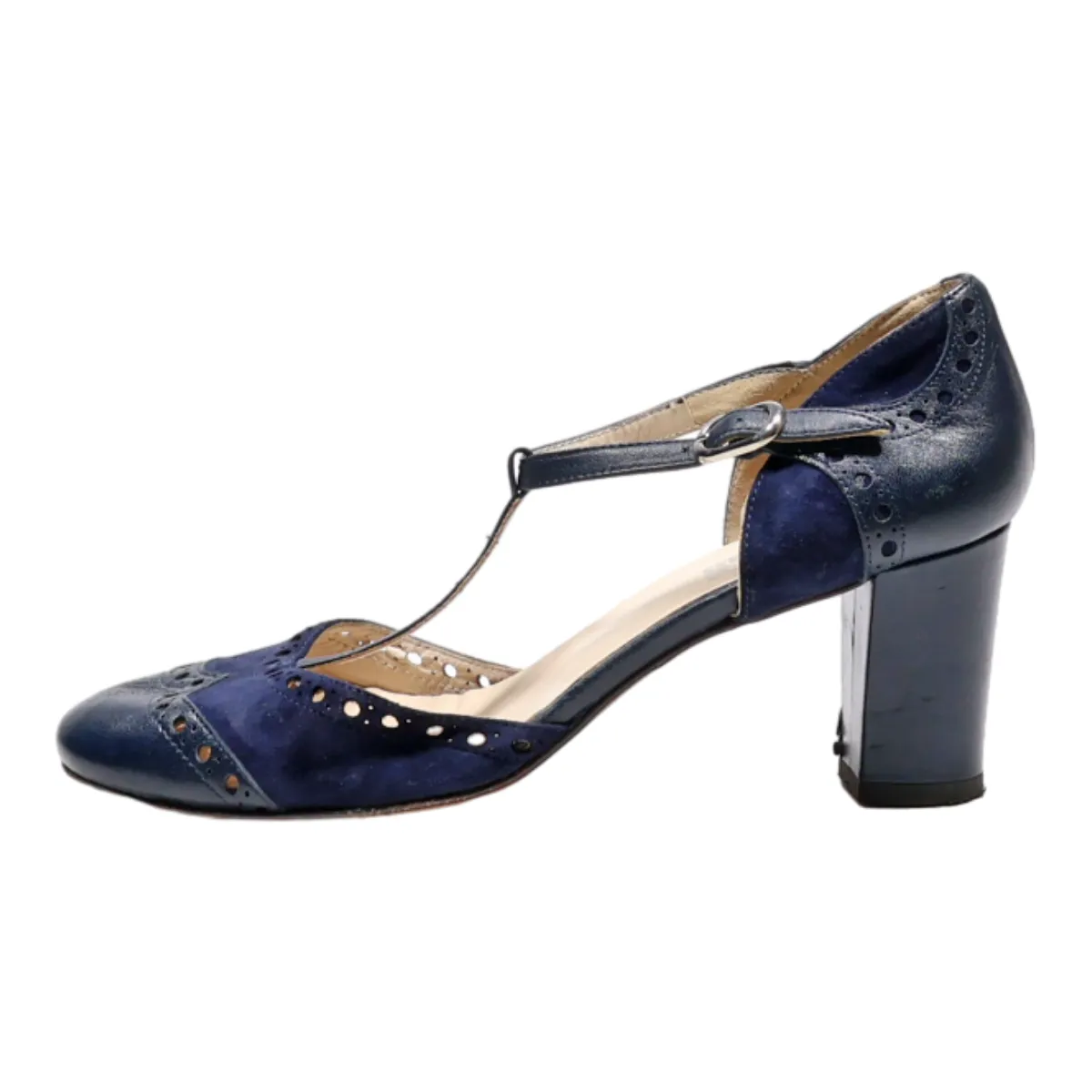 BRUNATE CLASS Strappy Heels Blue Leather Womens UK 5
