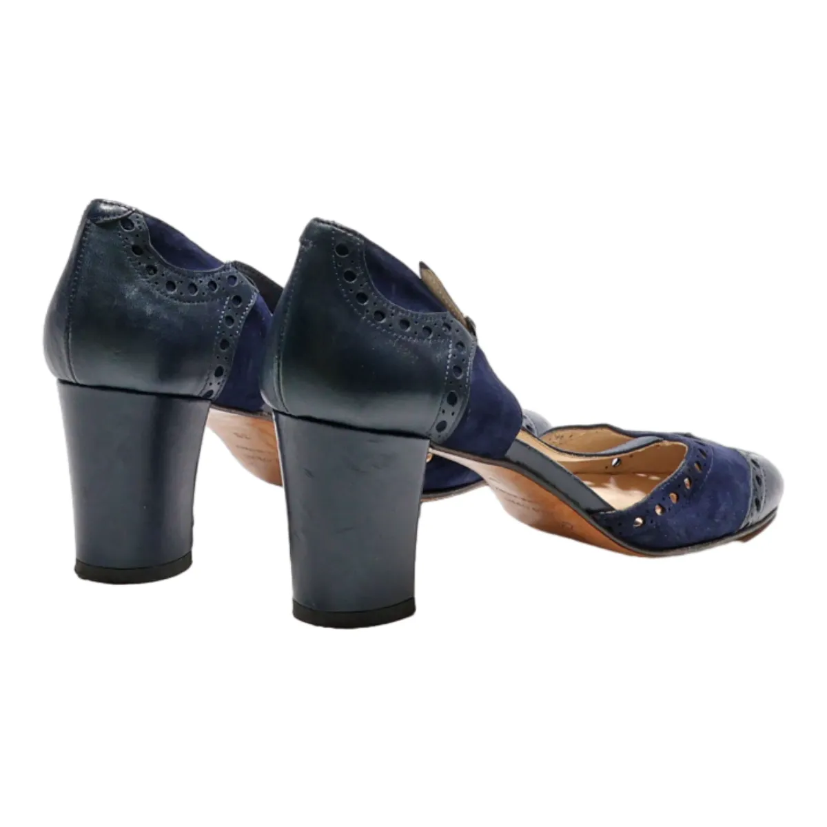 BRUNATE CLASS Strappy Heels Blue Leather Womens UK 5