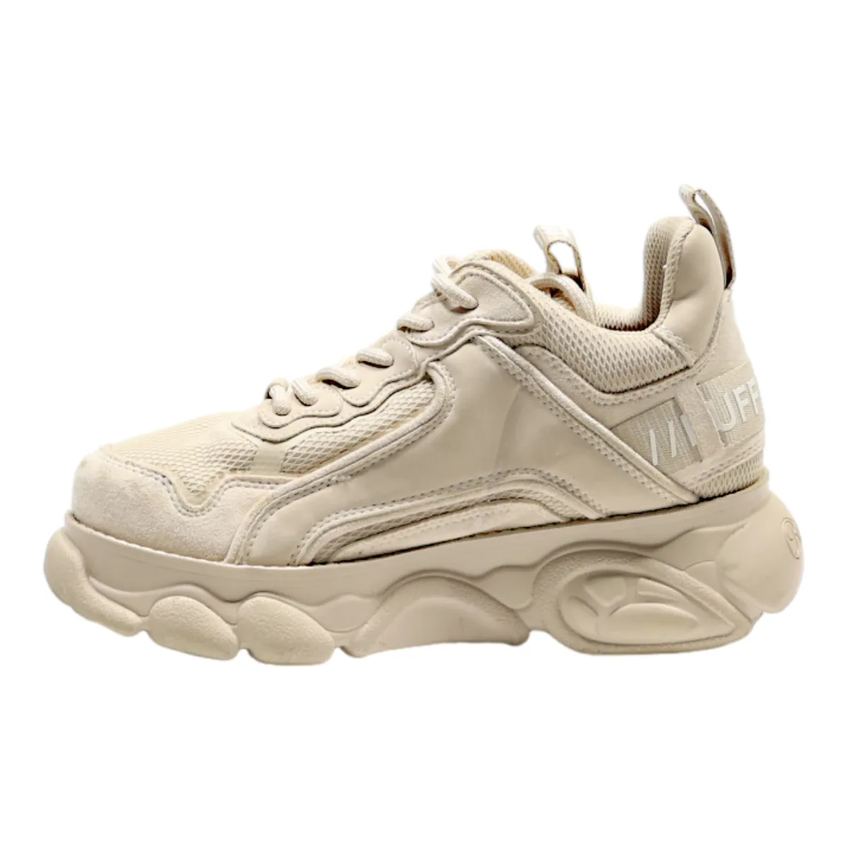 BUFFALO Platform Trainers Beige Synthetic Womens UK 6