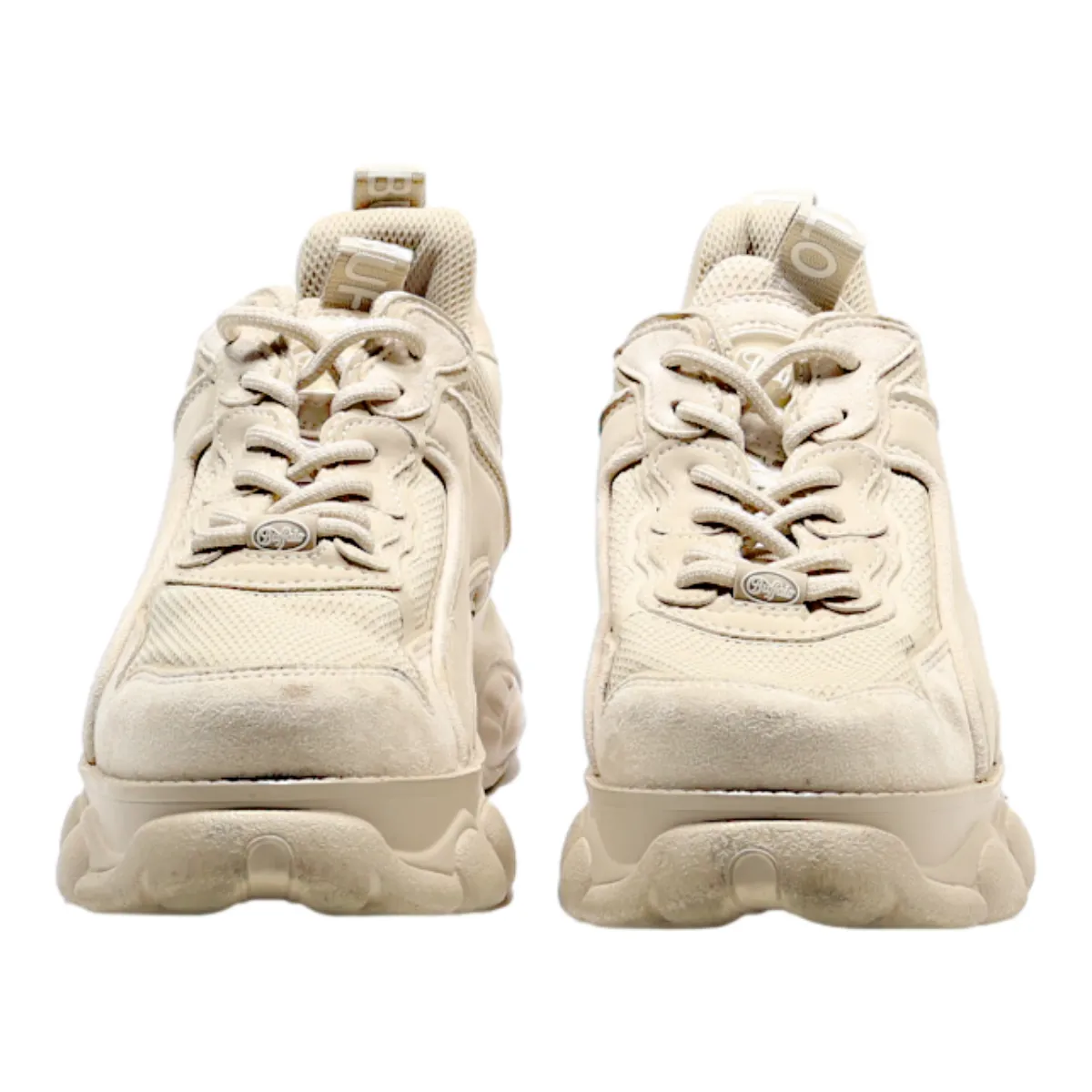 BUFFALO Platform Trainers Beige Synthetic Womens UK 6