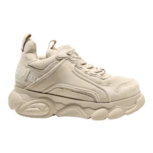 BUFFALO Platform Trainers Beige Synthetic Womens UK 6