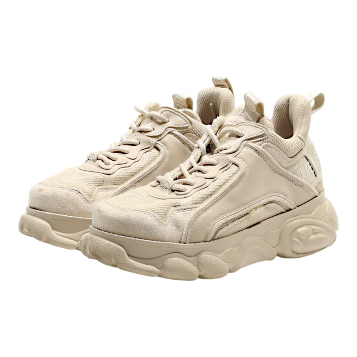 BUFFALO Platform Trainers Beige Synthetic Womens UK 6