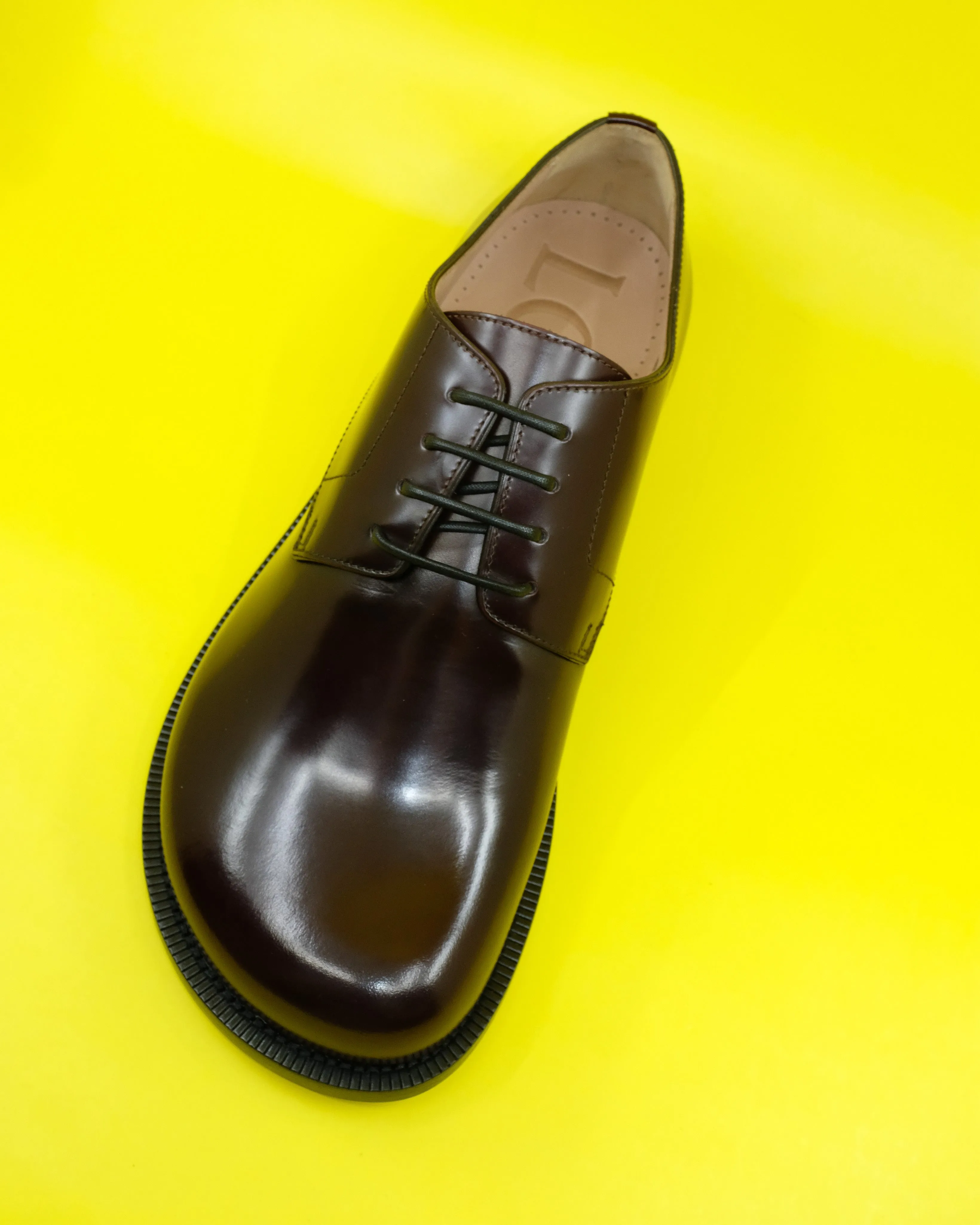 Burgundy Brushed Calfskin Campo Derby Shoe