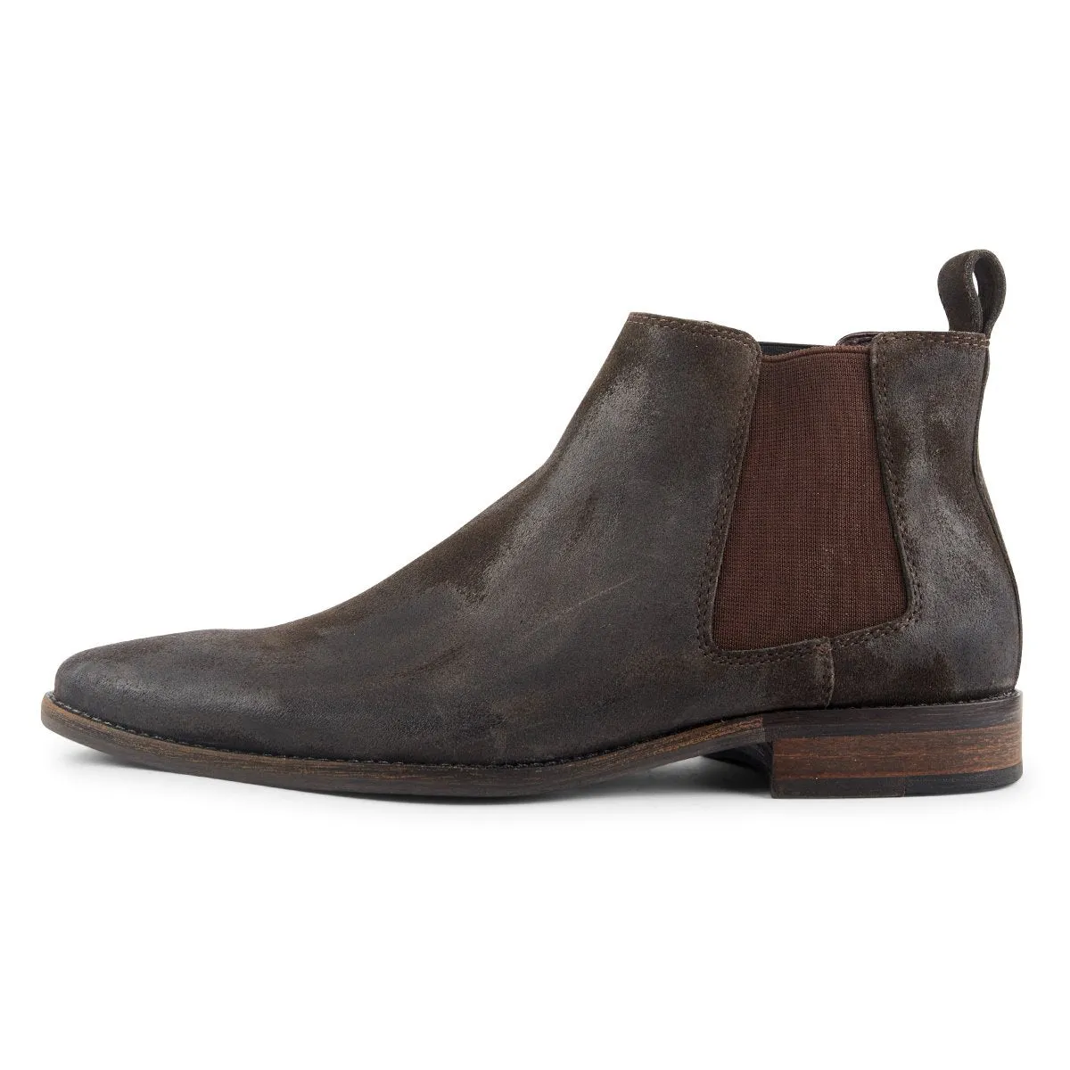 Camden Oiled Leather Nu-Buck Chelsea Boot in Chocolate