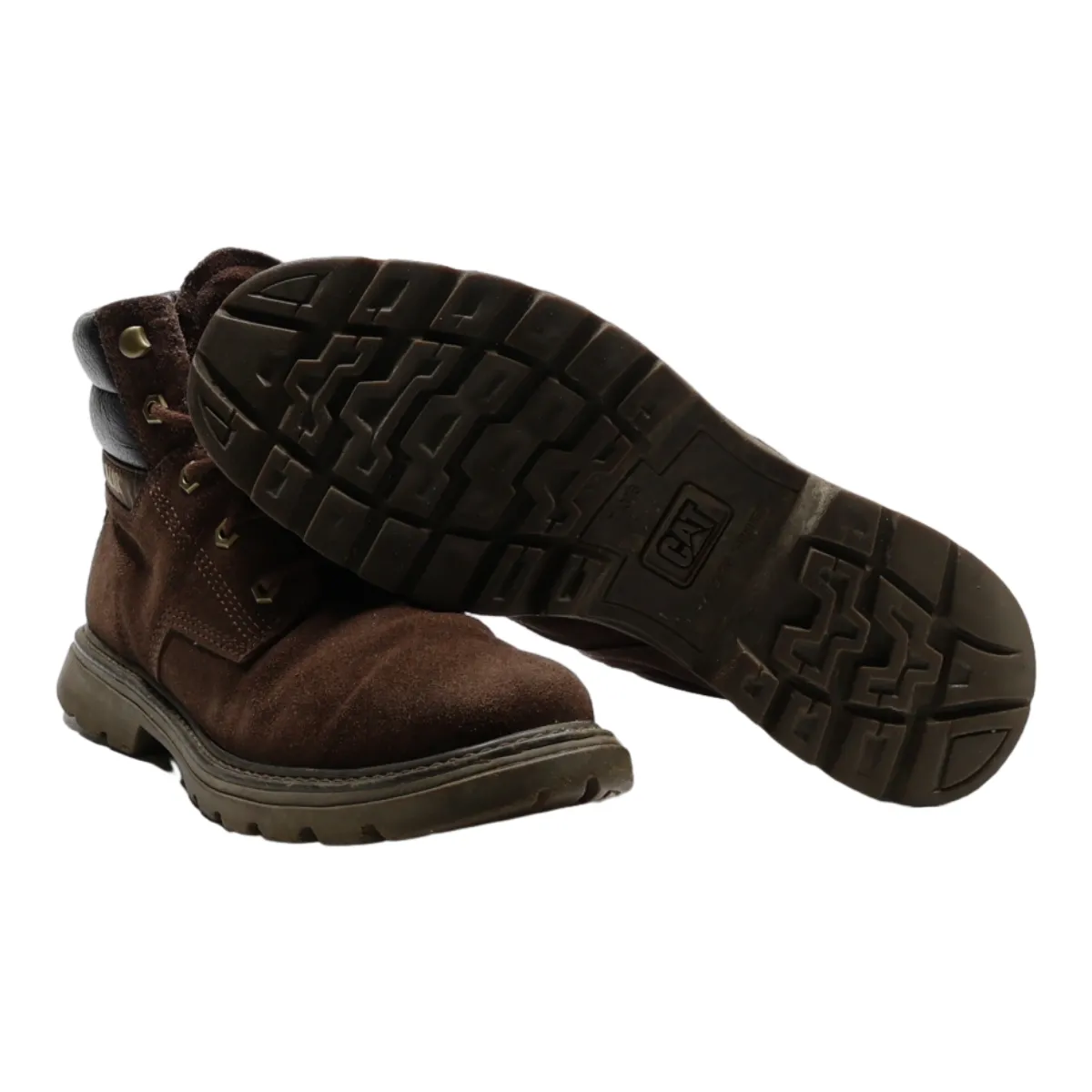 CAT Lace-Up Boots Brown Suede Mens UK 8