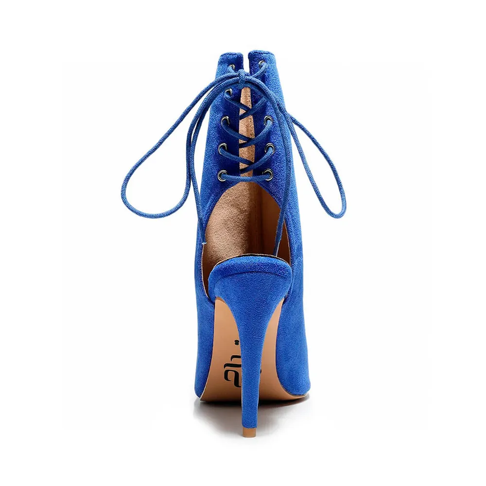 Champion - Blue Suede Open Back Ankle Dance Boots (Street Sole)