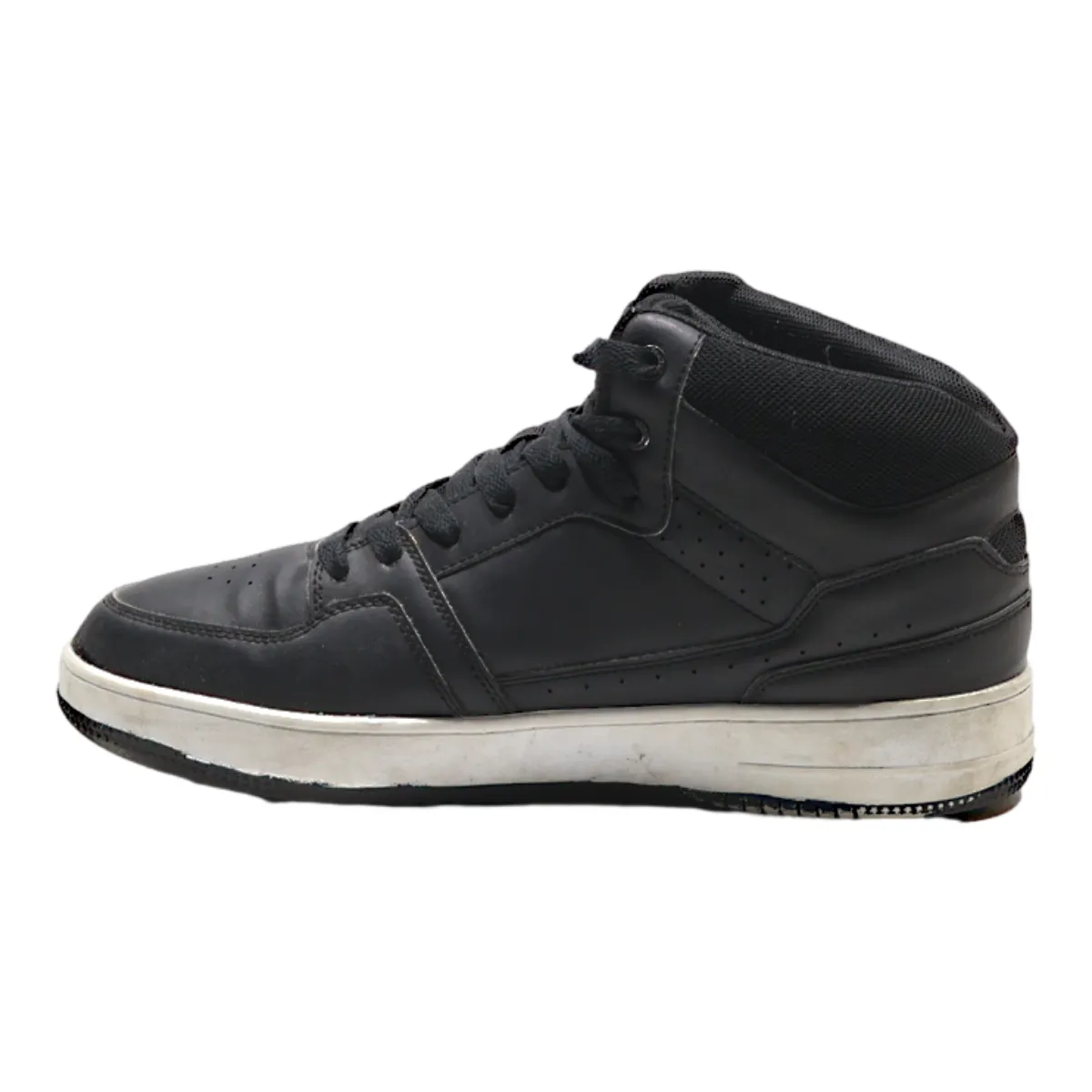 CHAMPION High Top Trainers Black Leather Mens UK 8.5