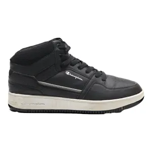 CHAMPION High Top Trainers Black Leather Mens UK 8.5