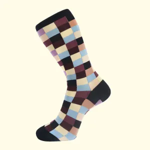 Check Pattern Sock in Navy Blue