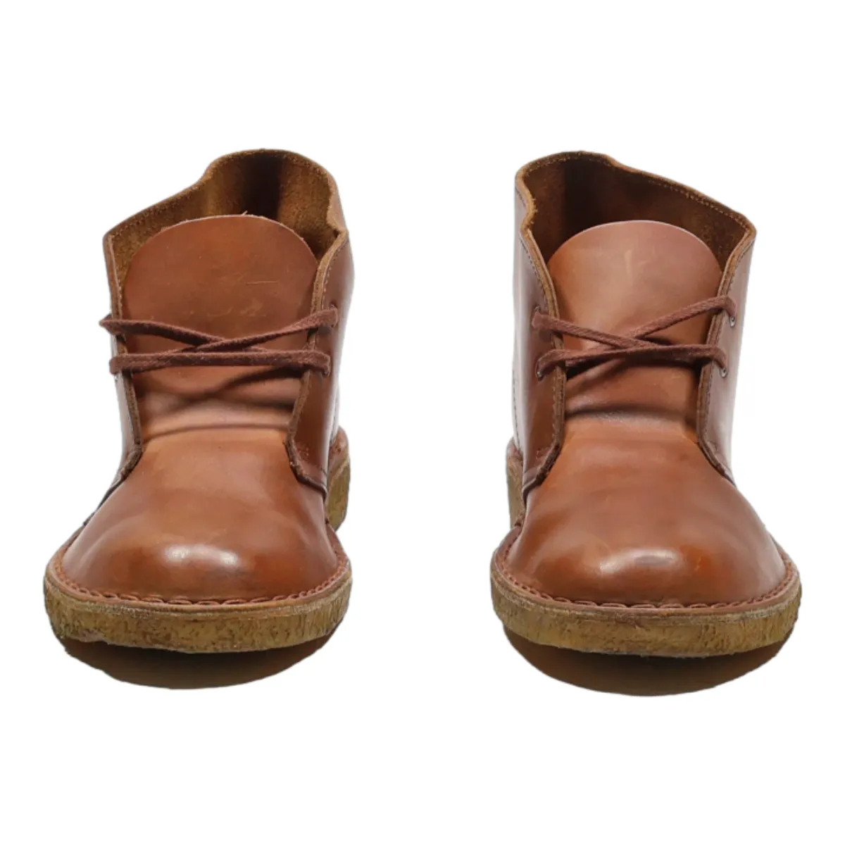 CLARKS Ankle Boots Brown Leather Mens UK 7.5