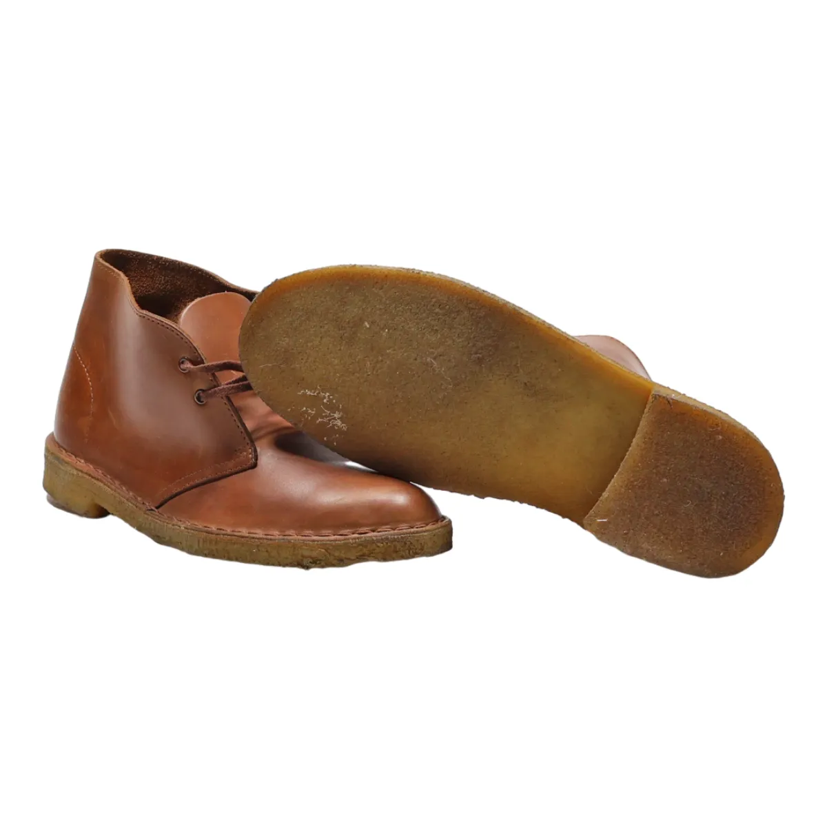 CLARKS Ankle Boots Brown Leather Mens UK 7.5