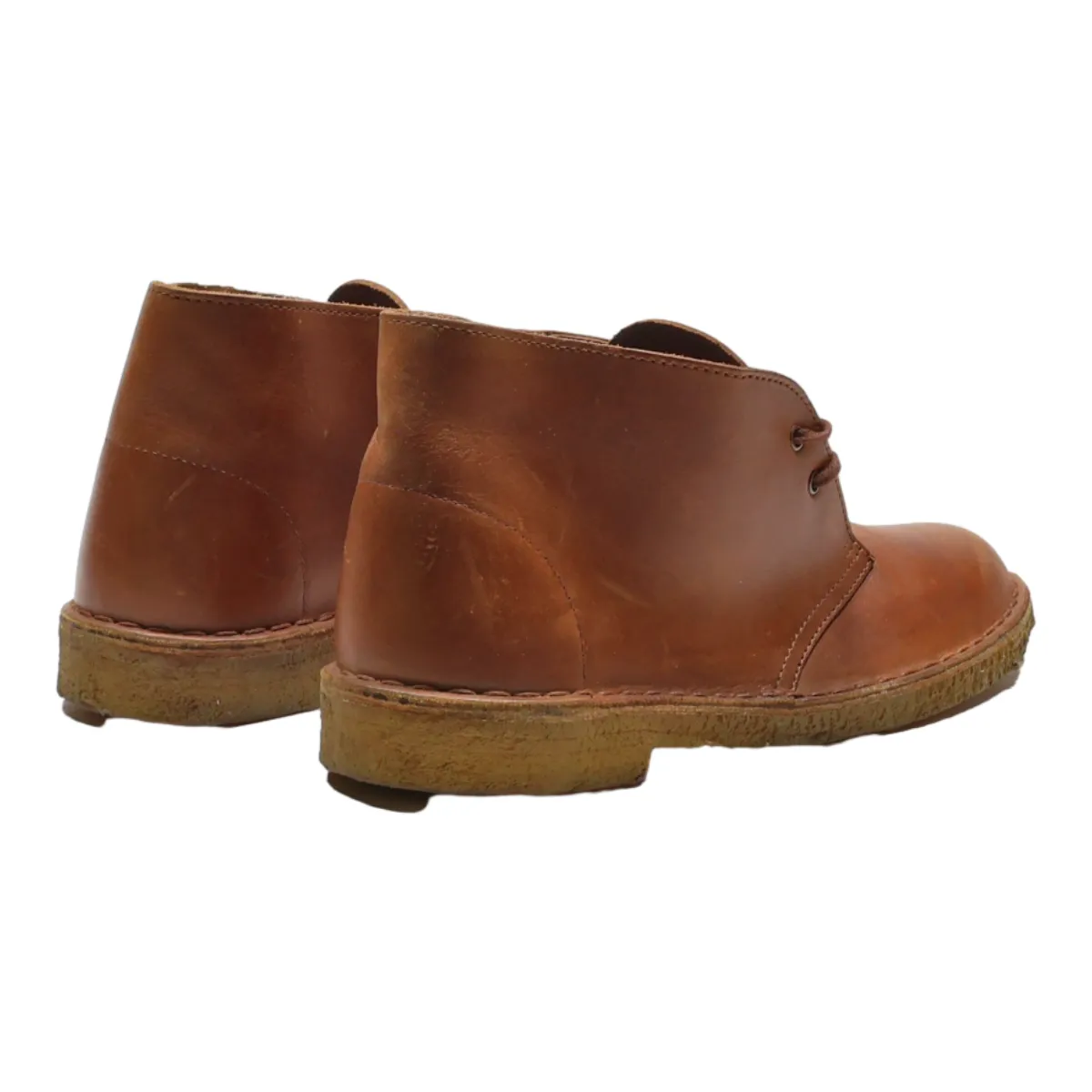 CLARKS Ankle Boots Brown Leather Mens UK 7.5