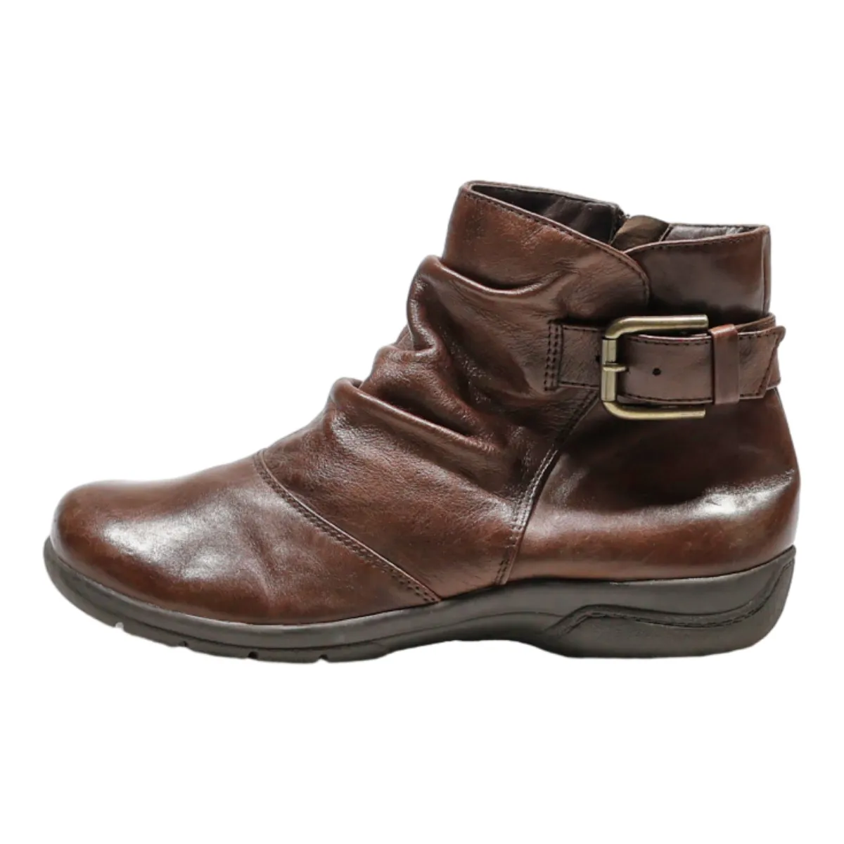 CLARKS Ankle Boots Brown Leather Womens UK 8