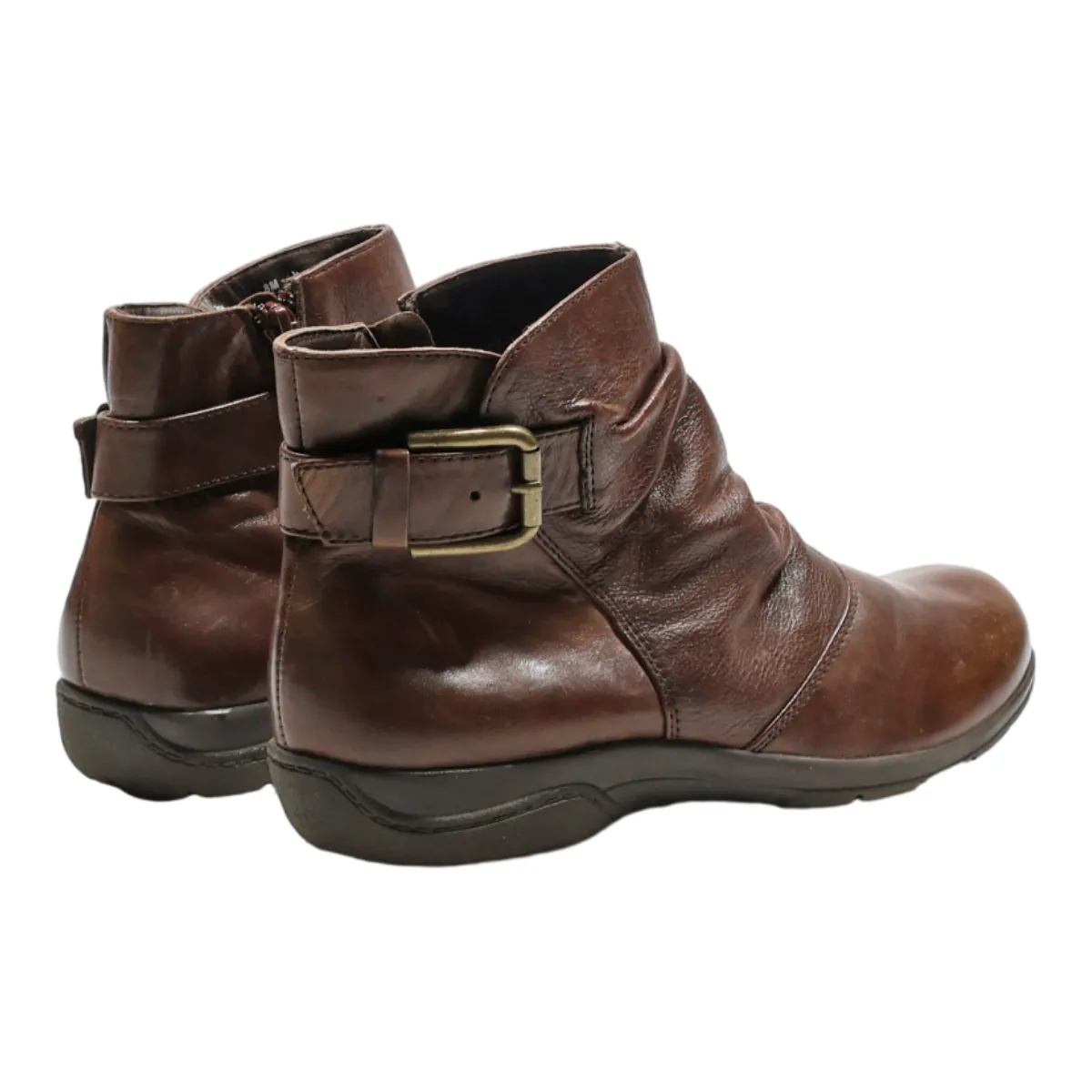 CLARKS Ankle Boots Brown Leather Womens UK 8