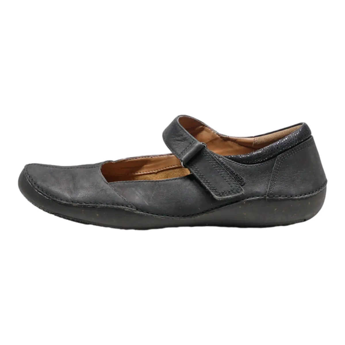 CLARKS Mary Jane Pump Shoes Black Leather Womens UK 6