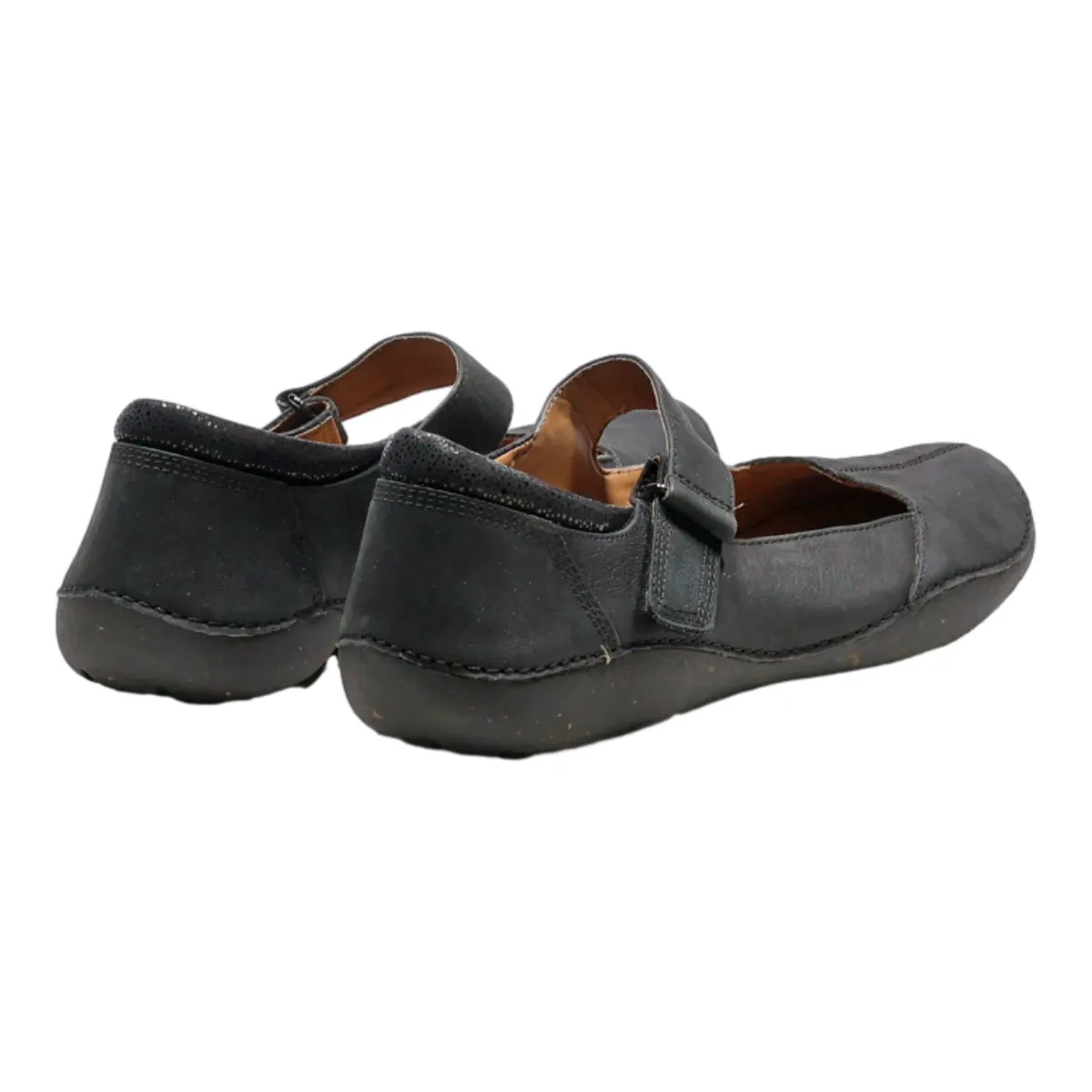 CLARKS Mary Jane Pump Shoes Black Leather Womens UK 6