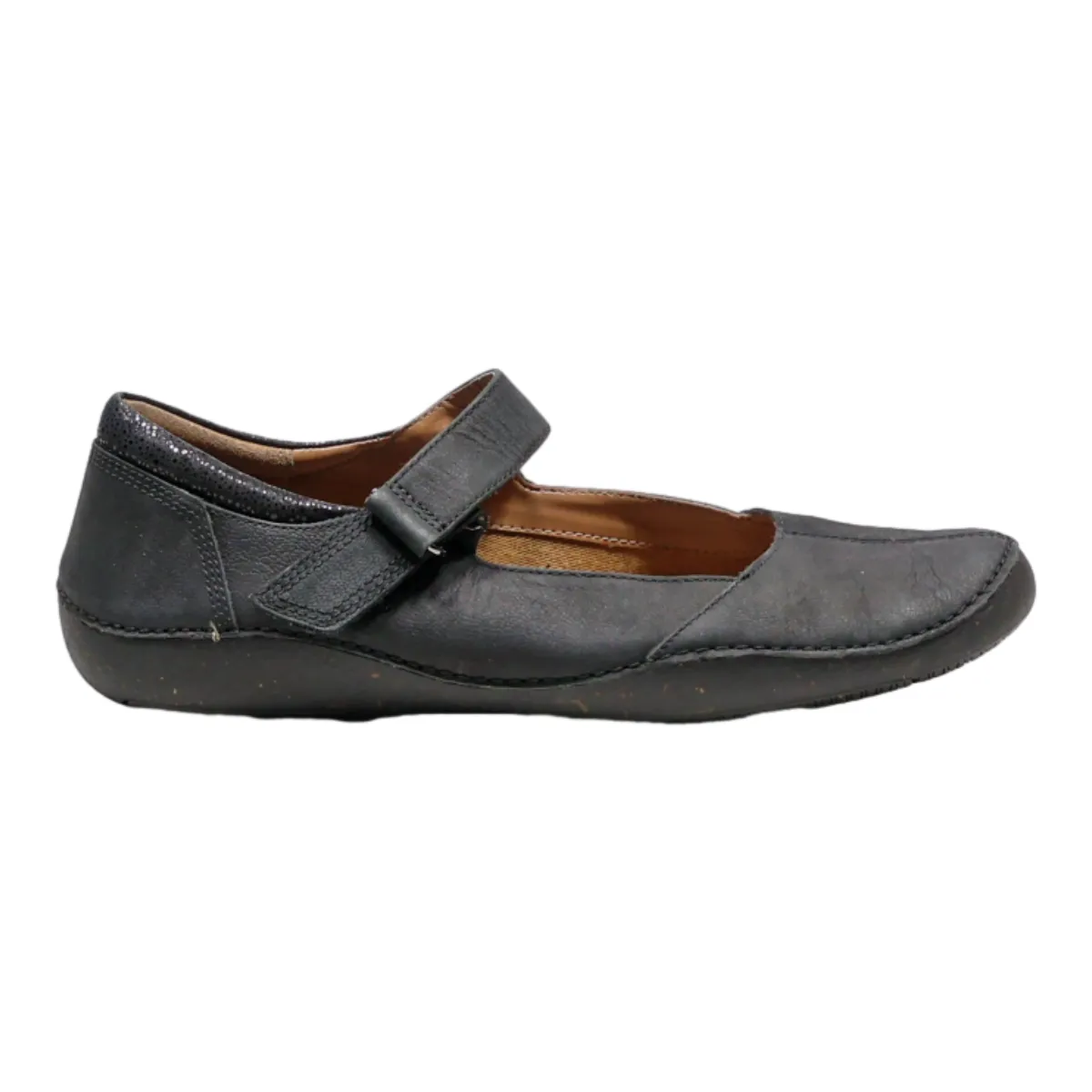 CLARKS Mary Jane Pump Shoes Black Leather Womens UK 6