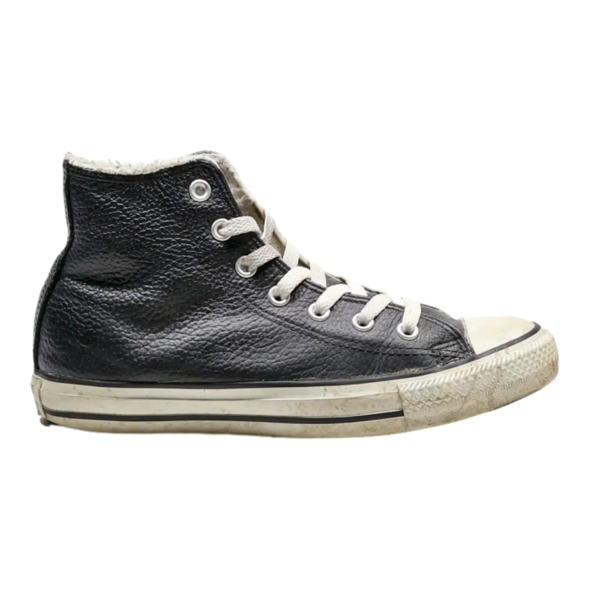 CONVERSE High Top Trainers Black Leather Womens UK 5.5