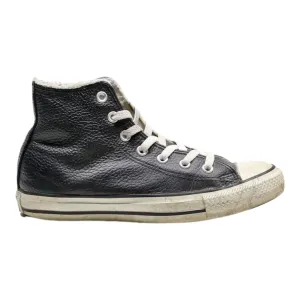 CONVERSE High Top Trainers Black Leather Womens UK 5.5