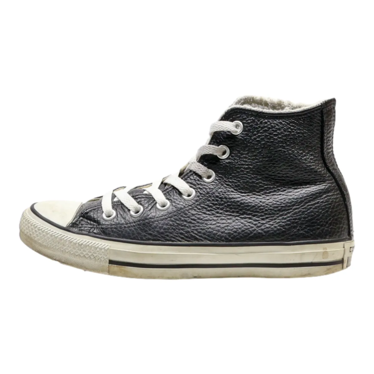CONVERSE High Top Trainers Black Leather Womens UK 5.5